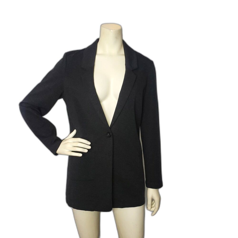 GARNET HILL Black Wool Blend Blazer Womens Size 6